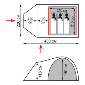 Палатка Totem Carriage 3 v2, зеленый