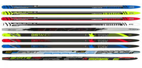 Лыжи беговые STC 180 см, дерево-пластик, с насечкой