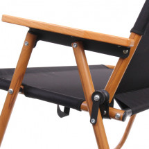 Кресло складное 2-местное с подлокотниками до 160 кг, 113*46*75 см, чёрный, каркас алюминий