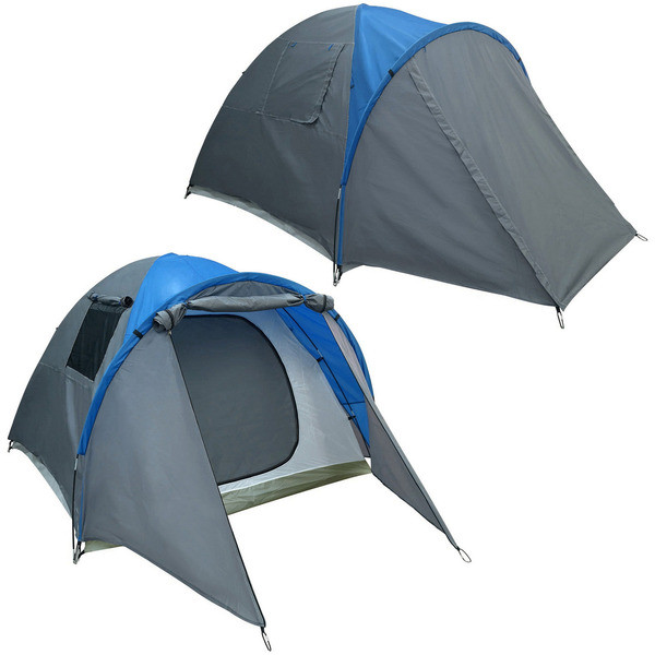 Палатка туристическая Кама-3 двухслойная, (100+215)*215*170 см, серо-синий