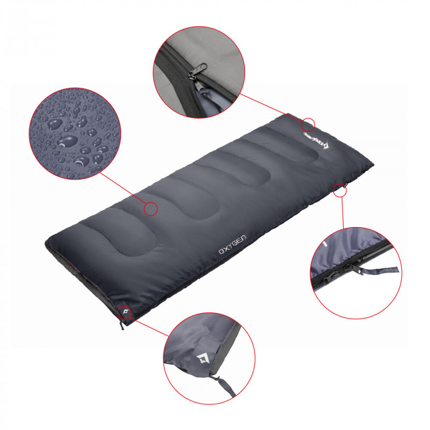 Спальный мешок Oxygen +8С синий, левый King Camp