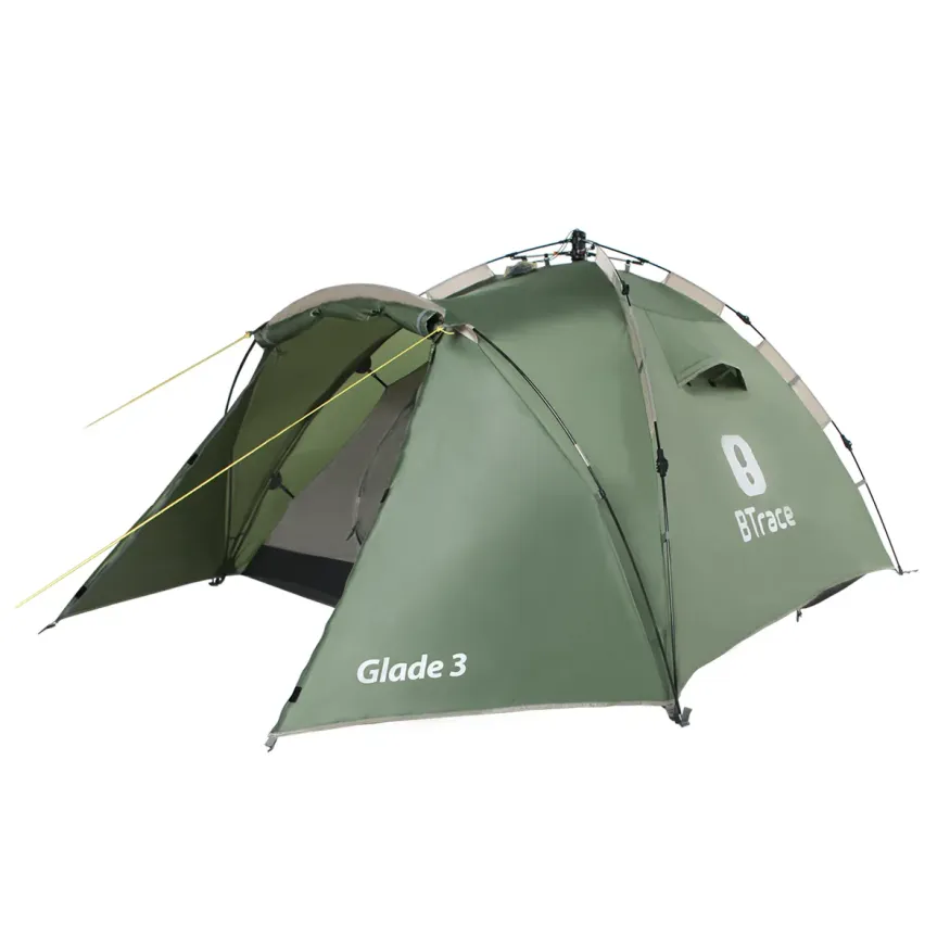 Быстросборная палатка Glade 3 зеленая, BTrace 