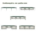 Тент садовый из полиэтилена 9x3x2,5 (8 стенок с окошками)